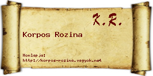 Korpos Rozina névjegykártya